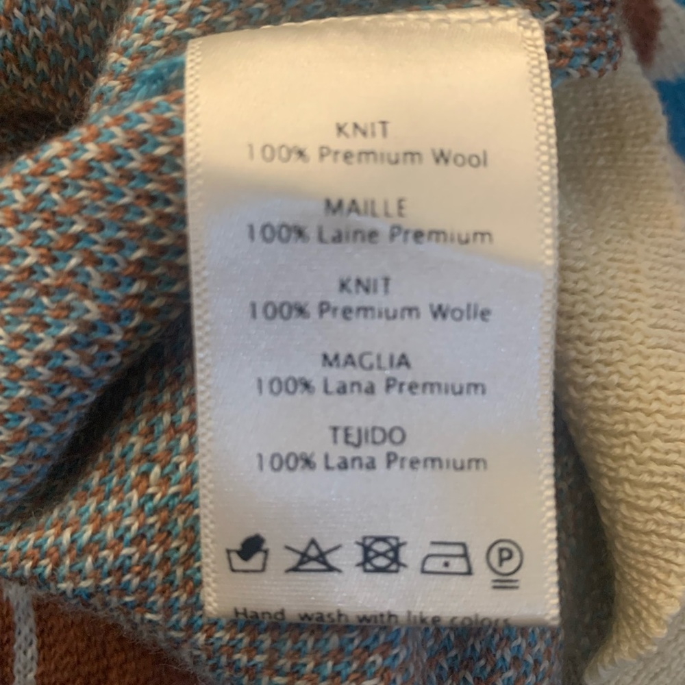 STELLA PARDO X ANTHROPOLOGIE Geo Wool Sweater L NWOT - Picture 3 of 3